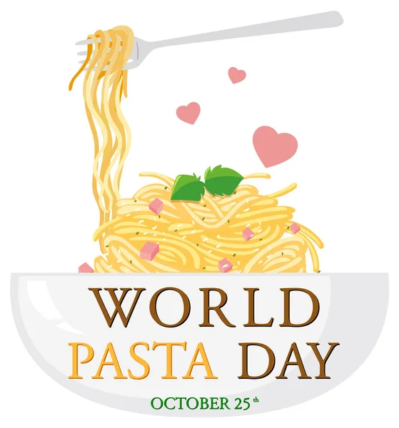 World Pasta Day Banner Design Illustration — Archivo Imágenes Vectoriales
