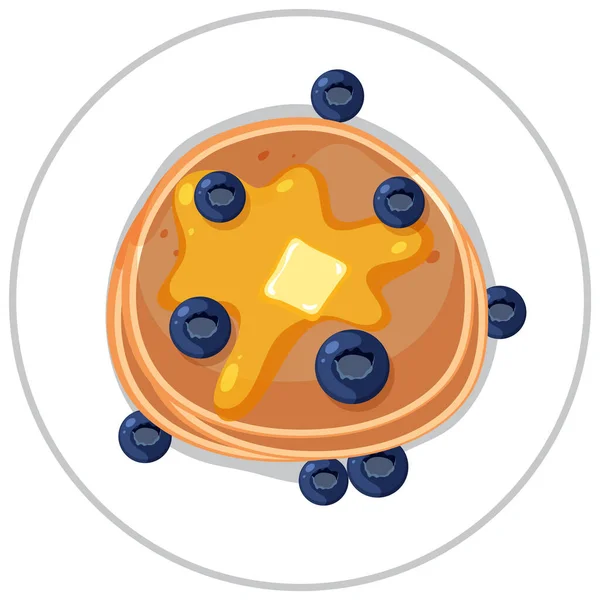 Top View Blueberry Pancake Illustration — Vector de stock