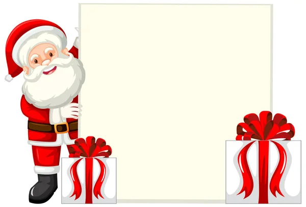 Santa Claus Blank Board Template Illustration — Stockvektor
