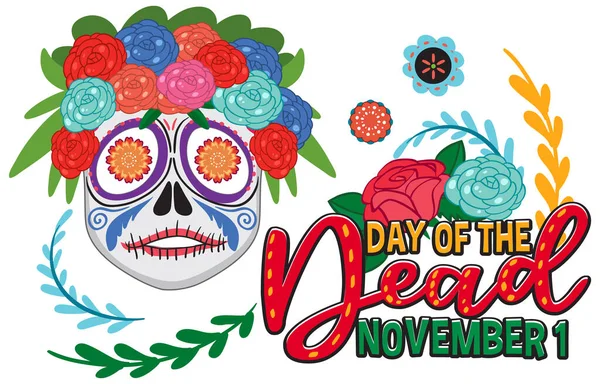 Day Dead Calaca Skull Illustration — Image vectorielle