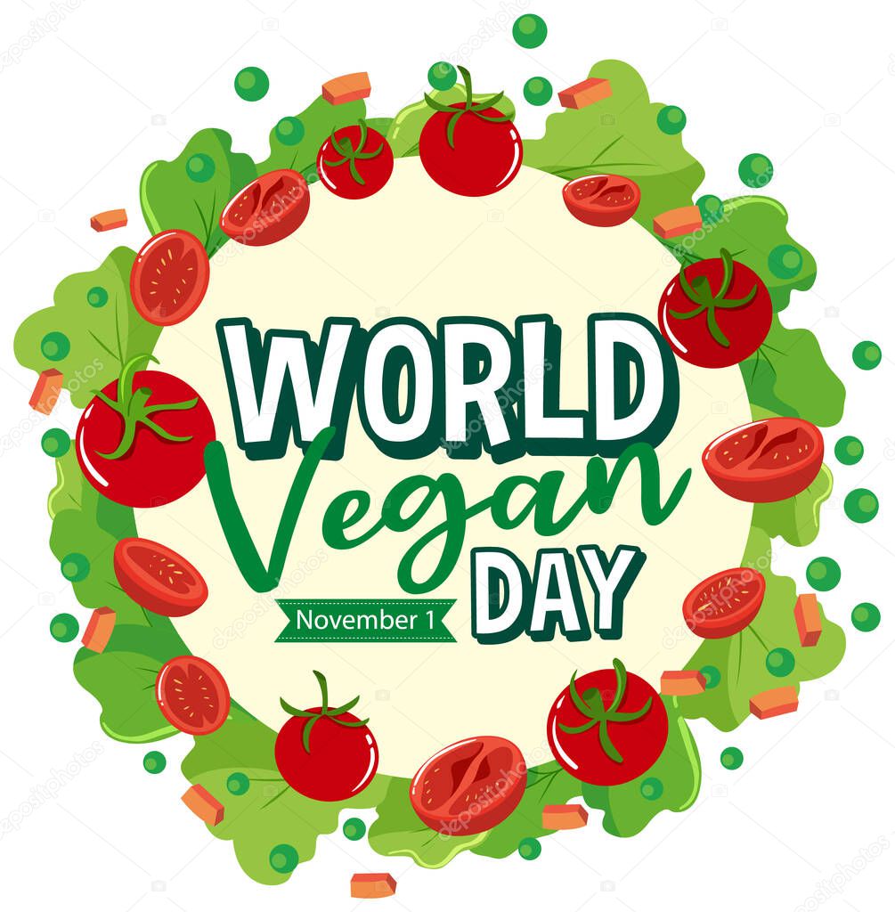 World Vegan Day Logo Concept illustration