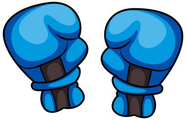 Blue boxing gloves cartoon object illustration