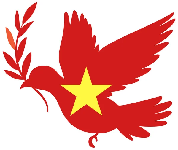 Vietnam flag in dove bird shape illustration