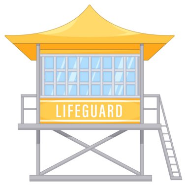 Lifeguard Tower Cartoon Style illustration