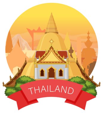 Bangkok Tayland Landmark Logo Sancakları