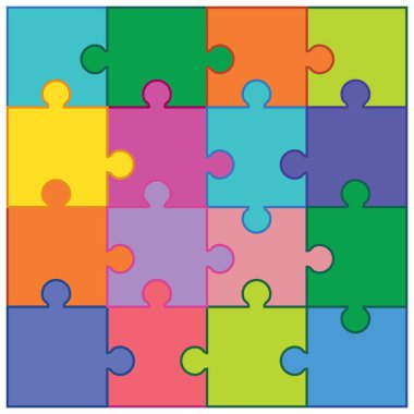 Colourful jigsaw puzzle background illustration