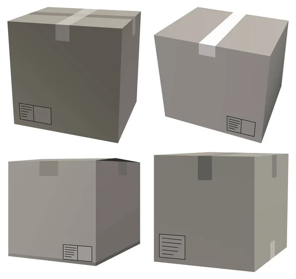 Realistic Paper Box Isolated Illustration — Vector de stock