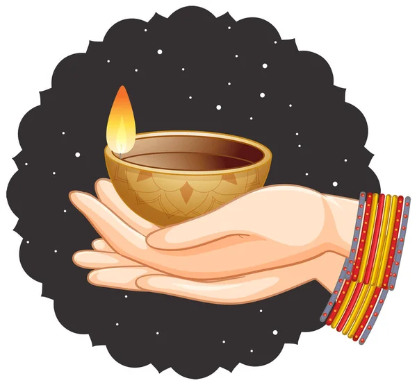Diwali Diya Concept Vector Illustration — ストックベクタ