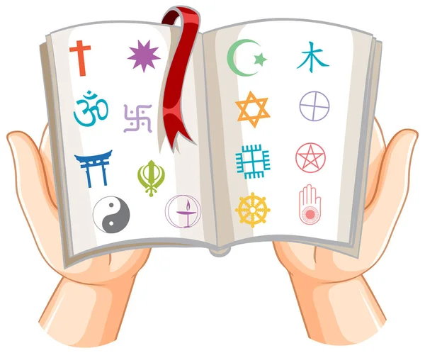 Παγκόσμια Θρησκεία Σύμβολα Έννοια Εικονογράφηση — Διανυσματικό Αρχείο