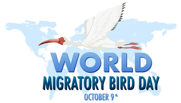 World Migratory Bird Day Banner Template Illustration — Vetor de Stock