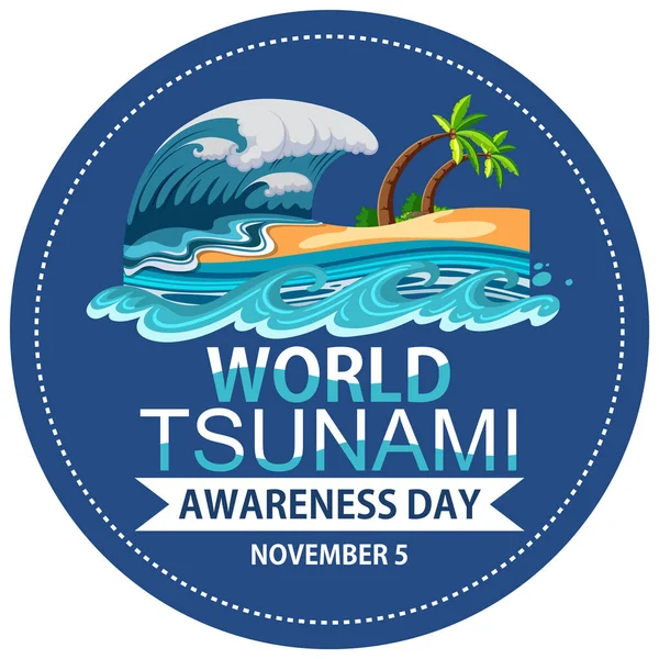 Παγκόσμια Ημέρα Ενημέρωσης Για Τσουνάμι — Διανυσματικό Αρχείο