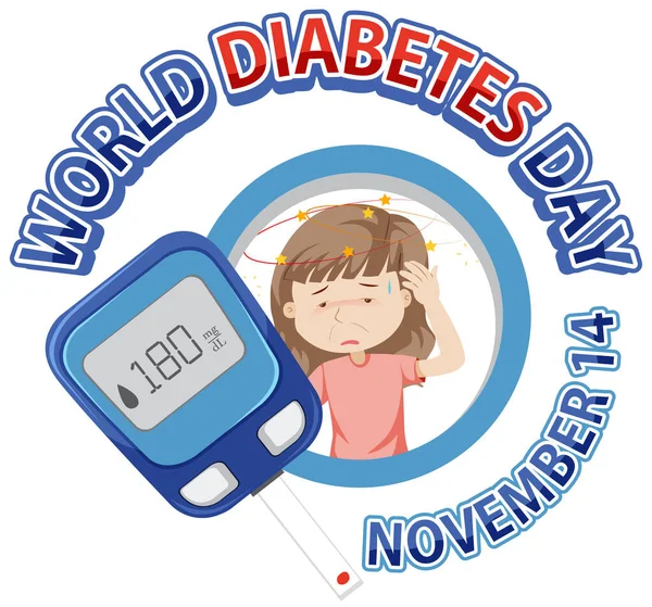 Ilustración Del Logo Del Día Mundial Diabetes — Archivo Imágenes Vectoriales