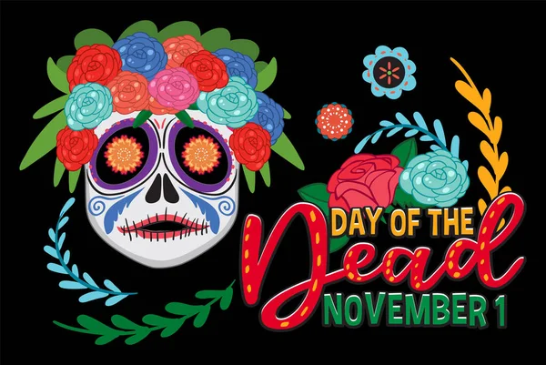 Day Dead Calaca Skull Illustration — Image vectorielle