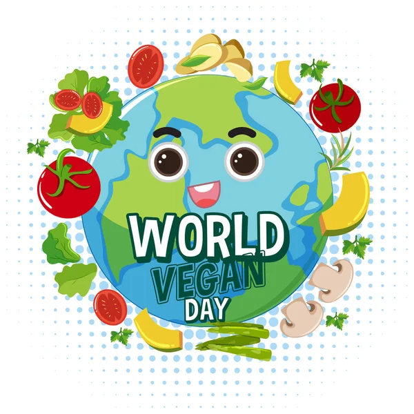 World Vegan Day Logo Concept Illustration — Image vectorielle