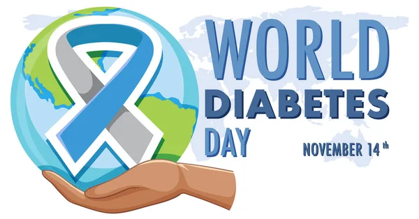 Wereld Diabetes Dag Logo Ontwerp Illustratie — Stockvector