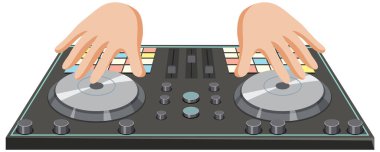 Music DJ controller icon on white background illustration