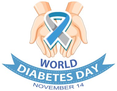 World Diabetes Day Font Logo Design illustration