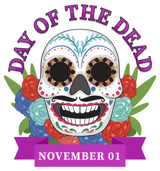 Day Dead Mexican Calaca Illustration —  Vetores de Stock