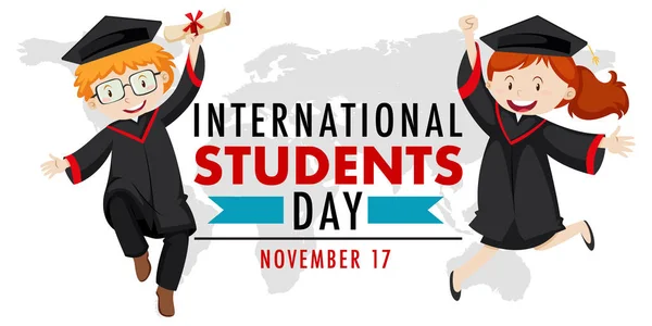 Ilustrasi Desain Banner Hari Pelajar Internasional - Stok Vektor