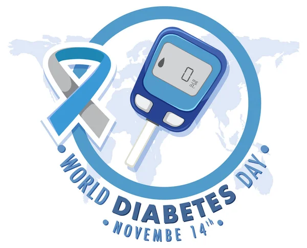Ilustración Del Logo Del Día Mundial Diabetes — Archivo Imágenes Vectoriales