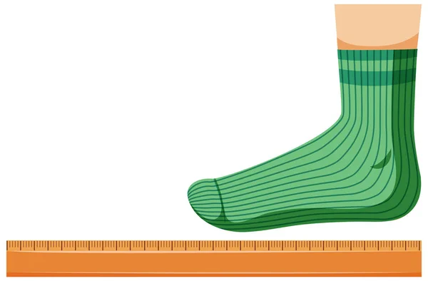 Measuring Foot Size Vector Illustration — Stockový vektor