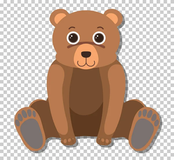 Urso Bonito Desenho Animado Plano Ilustração Estilo —  Vetores de Stock