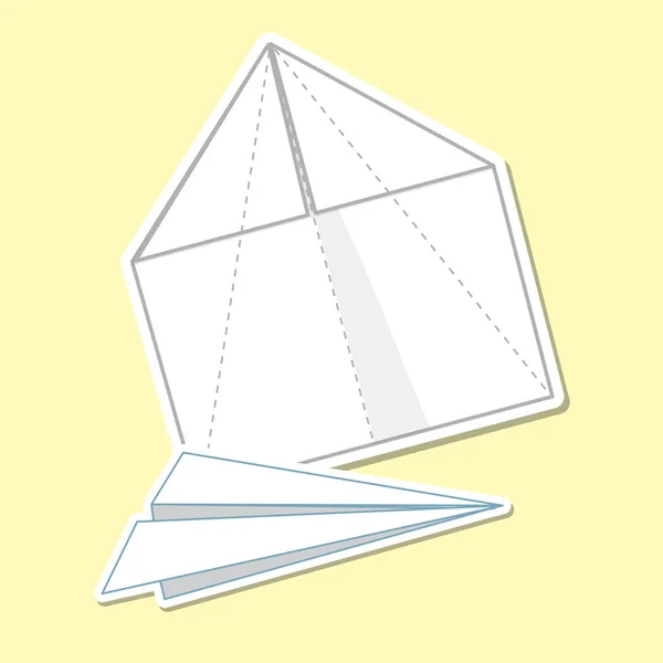 Χαρτί Διπλωμένο Επίπεδο Χαρτί Εικονογράφηση — Διανυσματικό Αρχείο