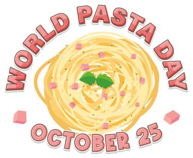 Dünya Makarna Günü Bayrak Tasarımı illüstrasyonu