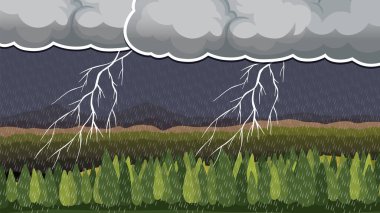 Gece arkaplan resimlerinde şimşek fırtınası