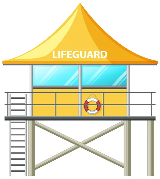 Иллюстрация Lifeguard Tower Cartoon Style — стоковый вектор