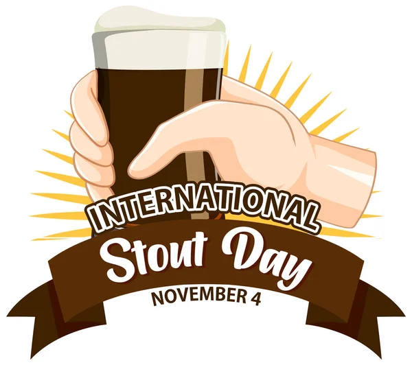 International Stout Day Affisch Design Illustration — Stock vektor