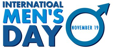 Uluslararası Erkekler Günü Poster Tasarımı illüstrasyonu