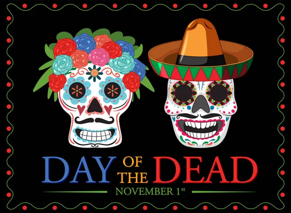 Day Dead Banner Illustration —  Vetores de Stock