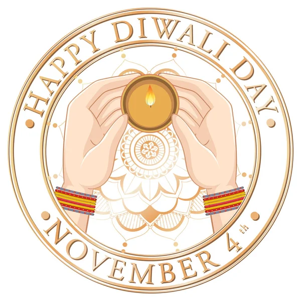 Happy Diwali Day Logo Design Illustration —  Vetores de Stock