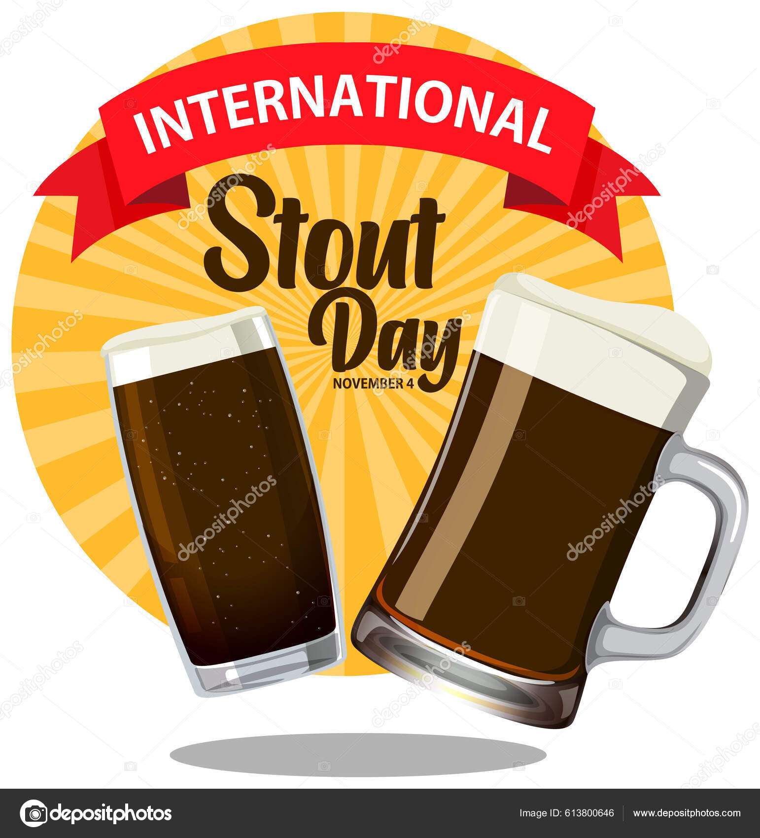 International Stout Day Poster Design Illustration Stock Vector by