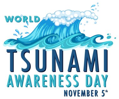 World Tsunami Awareness Day Banner Design illustration