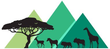 Yeşil piramit dağ vektör çizimi