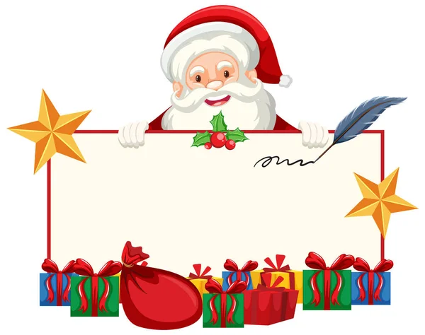 Santa Claus Empty Board Template Illustration — Archivo Imágenes Vectoriales