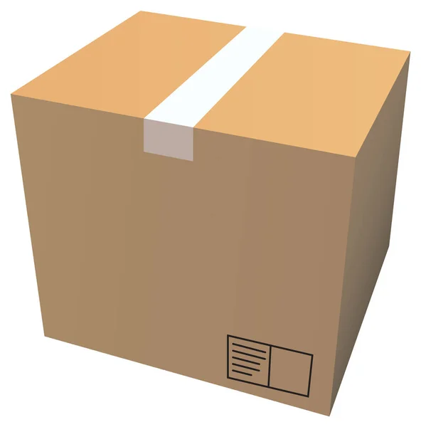 Cardboard Box Isolated Illustration — Vector de stock