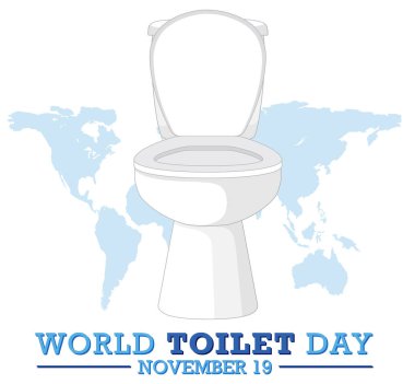 Dünya tuvalet günü metin tasarımı illüstrasyonu