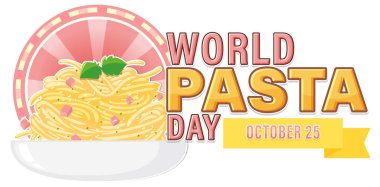 Dünya Makarna Günü Bayrak Tasarımı illüstrasyonu