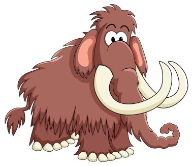 Mammoth cartoon character isolated illustration