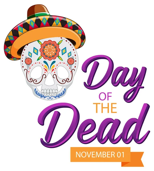Day Dead Mexican Calaca Illustration — Image vectorielle