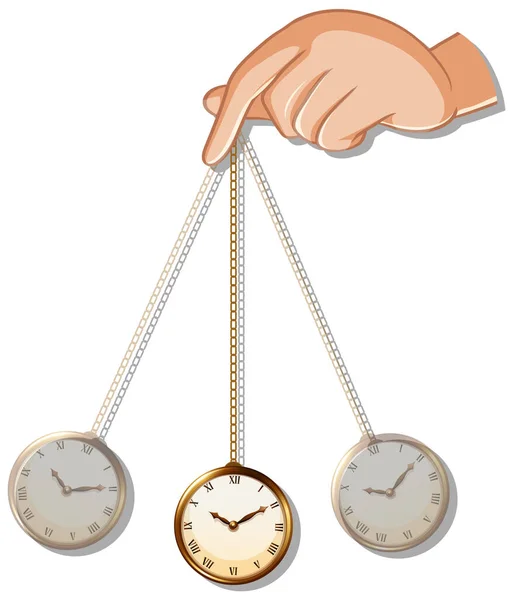 Hypnosis Clock Vector Concept Illustration — Stockvektor