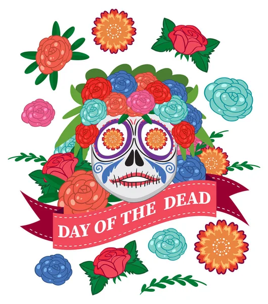 Day Dead Calaca Skull Illustration — Image vectorielle