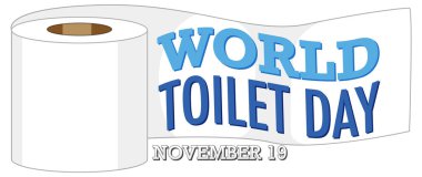 Dünya tuvalet günü metin tasarımı illüstrasyonu