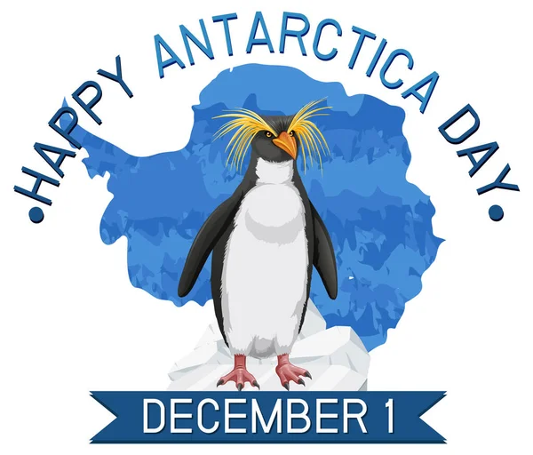 Antarctica Day Poster Template Illustration — Stock Vector