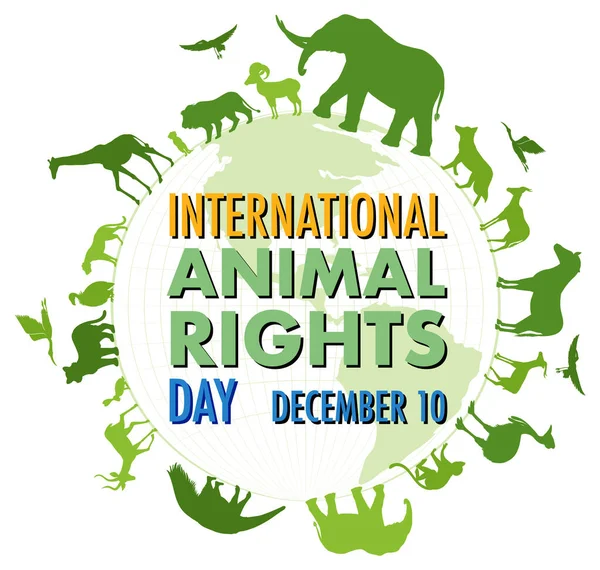 Mezinárodní Den Práv Zvířat Banner Design Ilustrace — Stockový vektor