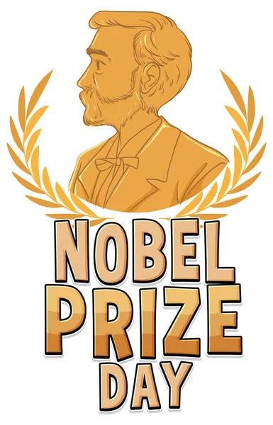 Testo Del Premio Nobel Illustrazione Banner Poster — Vettoriale Stock