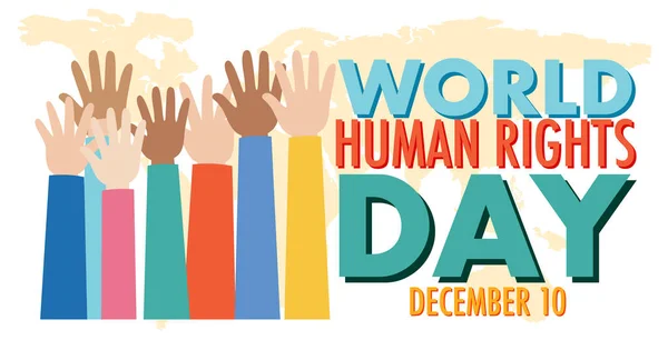 Dia Mundial Dos Direitos Humanos Poster Design Ilustração —  Vetores de Stock